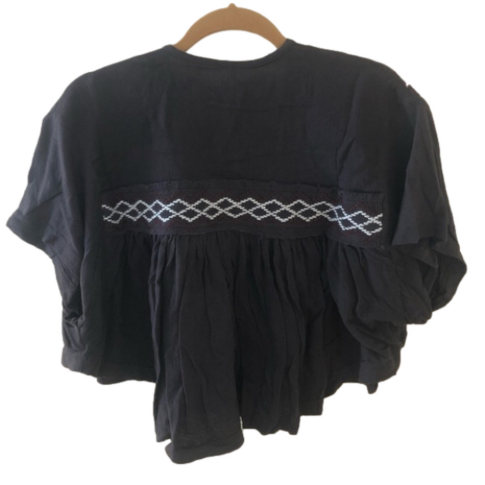NWT Free People Market Embroidered V-Neck Top - Picture 4 of 5